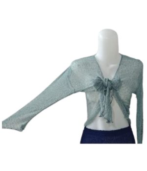 Women's Lightweight Knit Shrug Bolero - Light Blue/Mint Long Sleeve Cardigan Natural